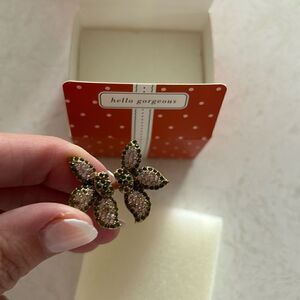 Stella and Dot floral pave ring - medium/ large adjustable size